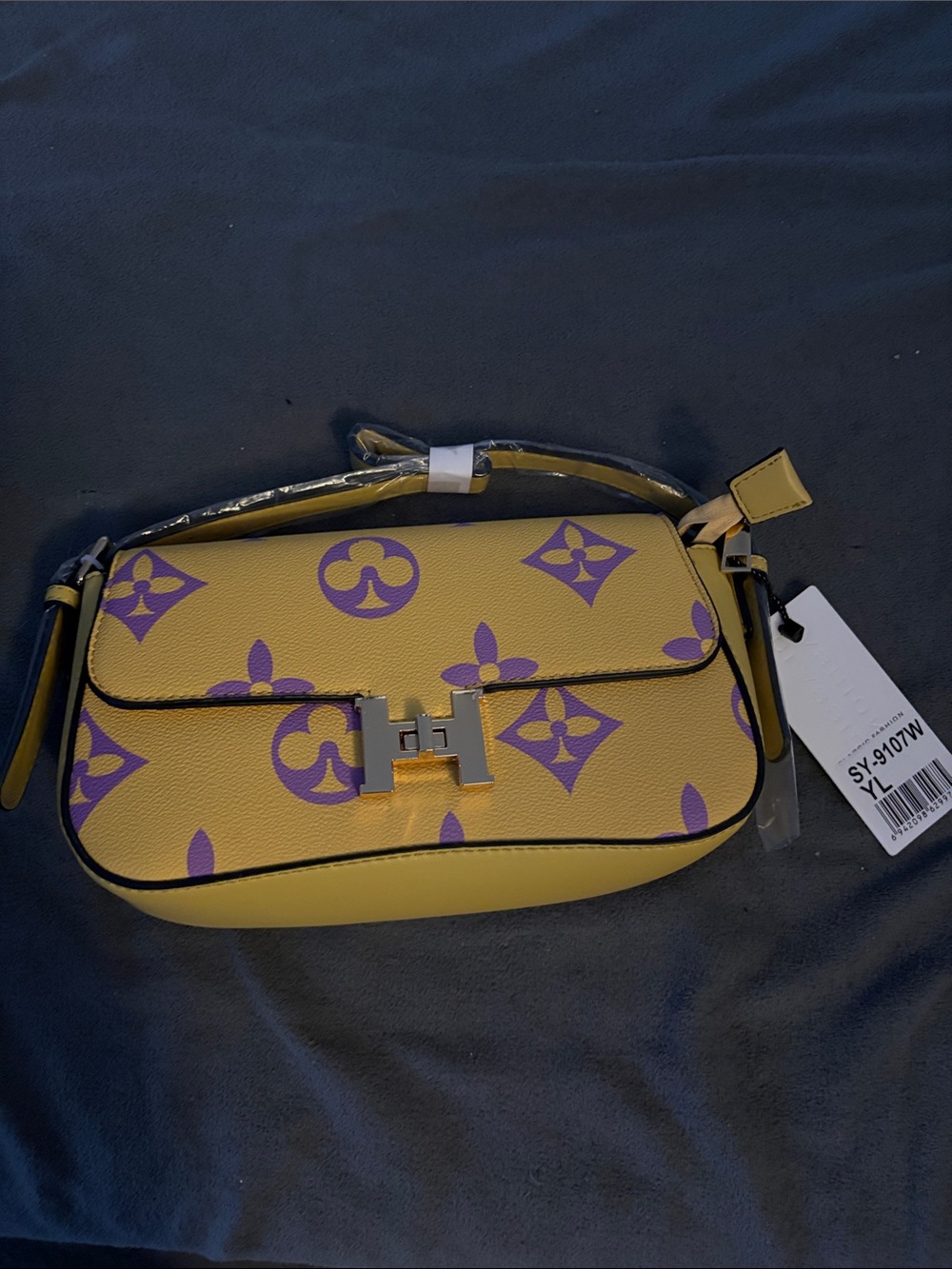 FASHION Yellow and Purple Patterned Women’s Shoulder Bag